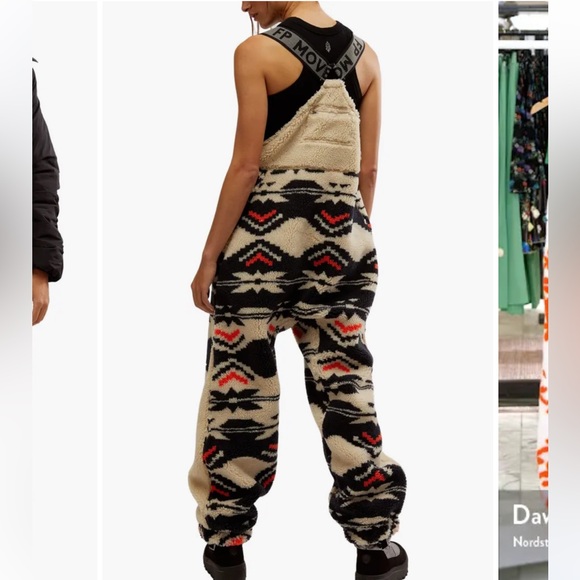 Free People Hit The Slopes Printed Salopette/Black Fairisle Combo NWOT - Picture 4 of 8